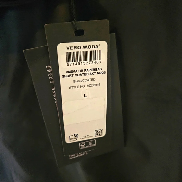 Vero Moda Eva Paperbag Waist Coated Mini Skirt - Picture 10 of 11